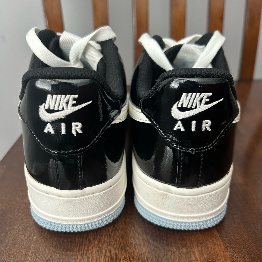 Nike Air Force 1 Low Black Iron Grey Patent Sneakers IB7676-001 Men's 8 - Picture 4 of 10